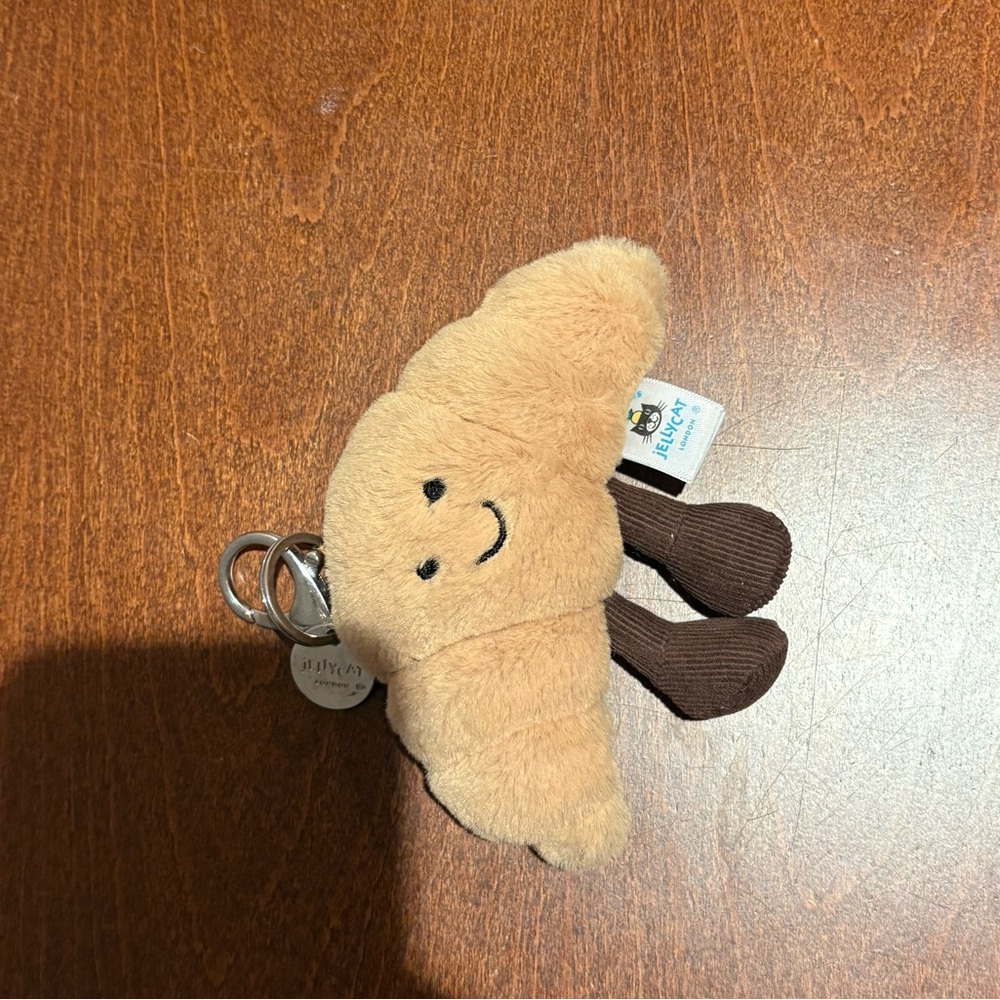 Jelly cat Croissant plush key chain